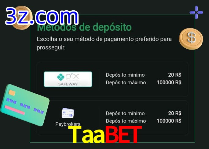 O cassino Taabet oferece uma grande variedade de métodos de pagamento